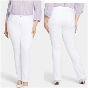 NYDJ Women's Marilyn Straight Leg Jeans Optic White Size 16 Plus